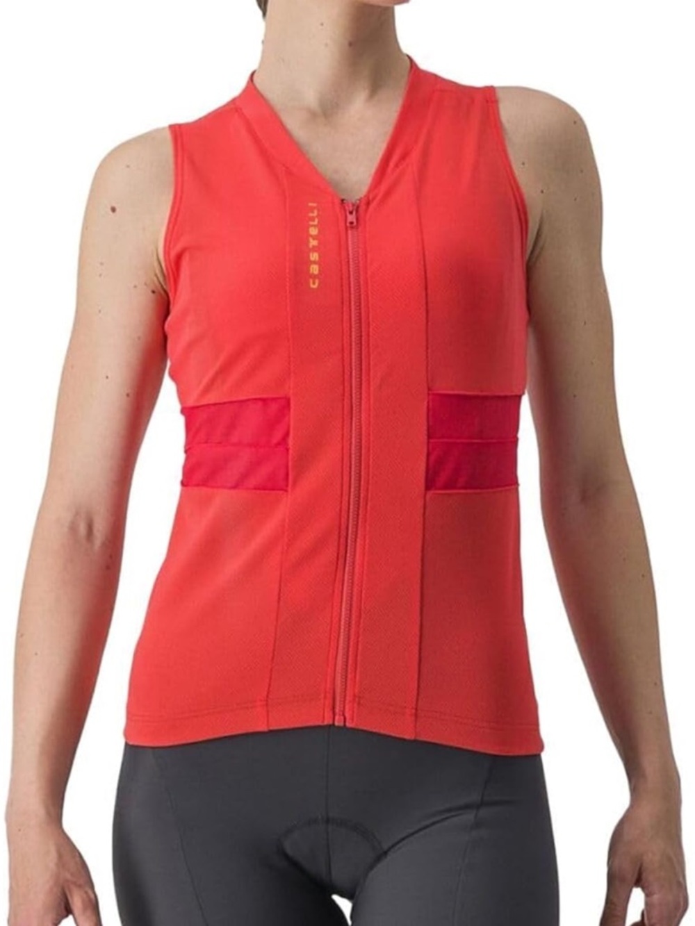 Castelli Women’s Red Sleeveless Cycling Tank with Front Zip